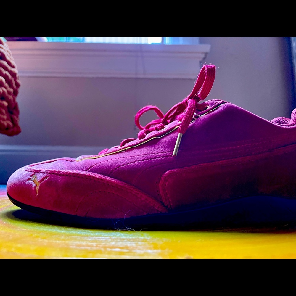 red suede pumas